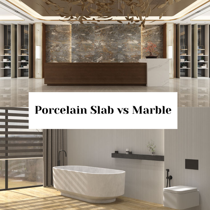 Differences Between Porcelain Slab and Natural Stone | UAE - SANSAM