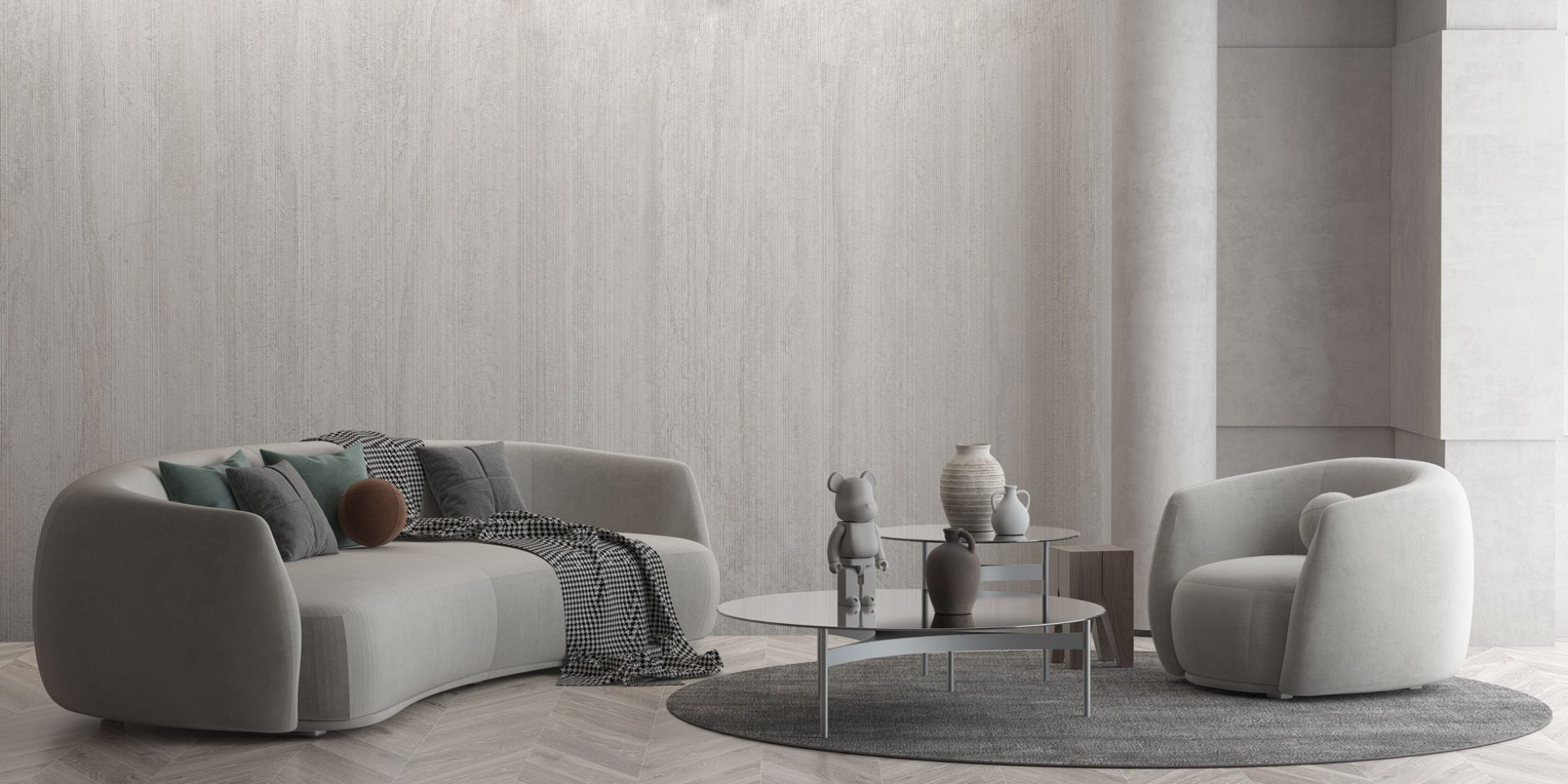 use exotic stripe porcelain slab for wall